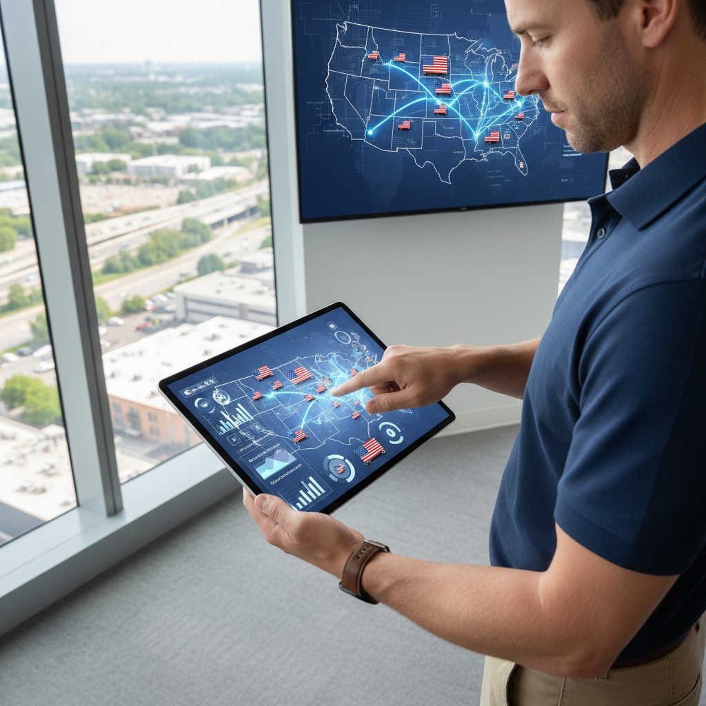 Tablet with map and small fleet (personalized solutions)